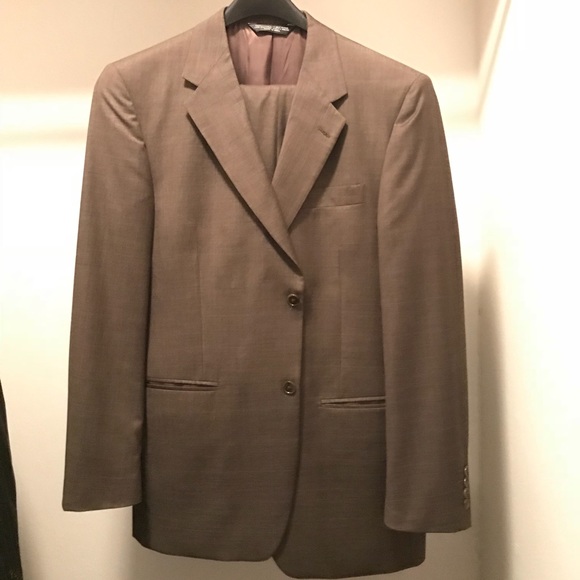 Perry Ellis Brown Suit with Thin Blue Linings - Picture 1 of 2